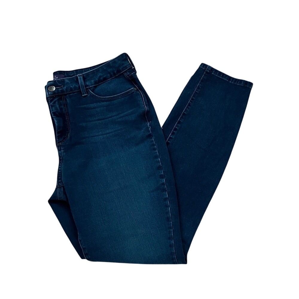 NYDJ Alina Legging Jeans Womens 10 Dark Indigo Blue High Rise Skinny Stretch